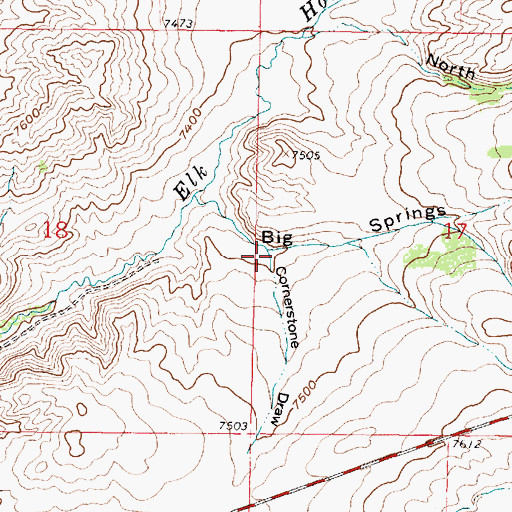 Topographic Map of Cornerstone Draw, WY