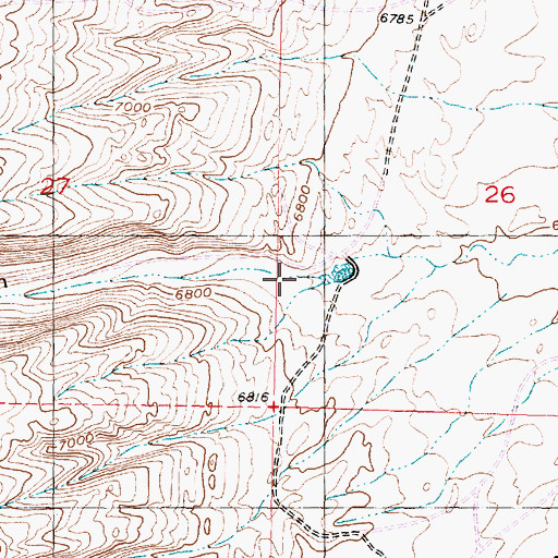 Topographic Map of Corral Canyon, WY