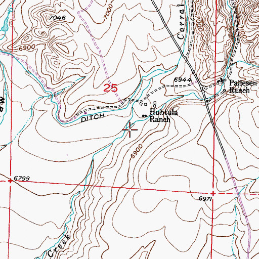 Topographic Map of Corral Creek, WY
