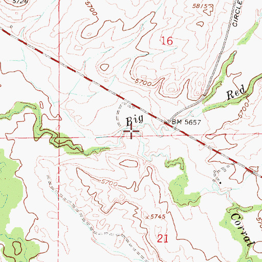 Topographic Map of Corral Creek, WY
