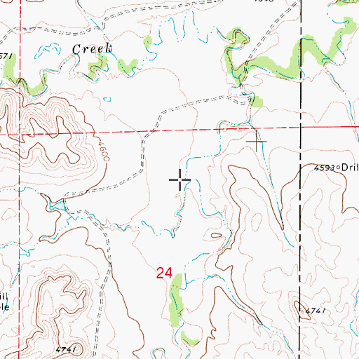 Topographic Map of Corral Creek, WY