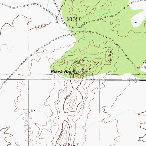 Topographic Map of Black Rock, AZ