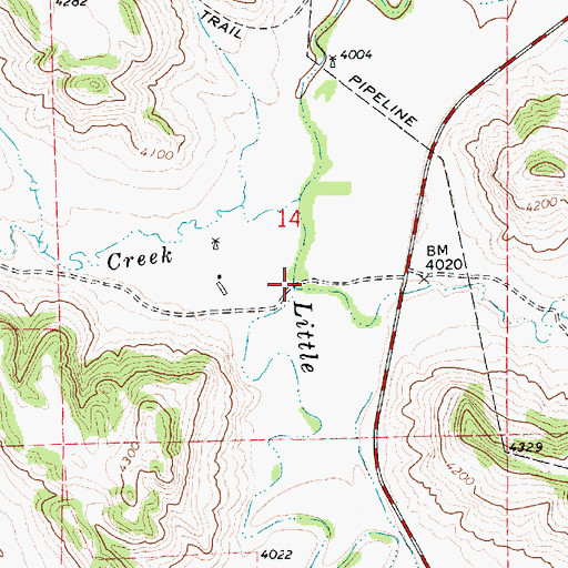 Topographic Map of Corral Creek, WY