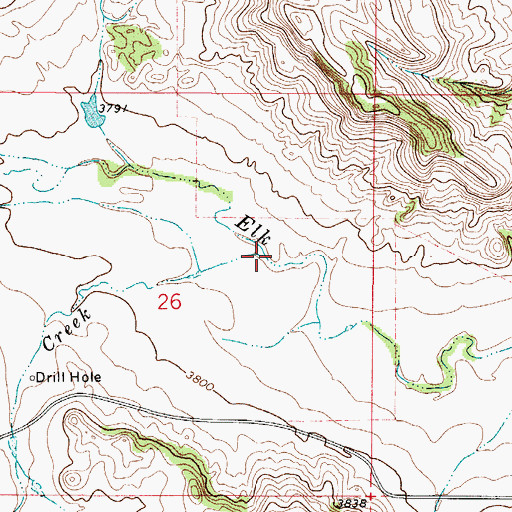 Topographic Map of Corral Creek, WY