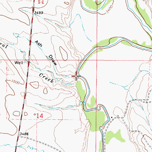 Topographic Map of Corral Creek, WY