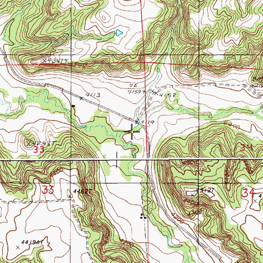 Topographic Map of Cotton School, WY