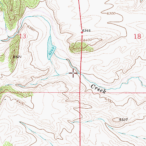 Topographic Map of Cottonwood Creek, WY