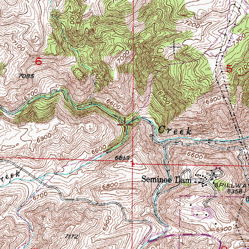 Topographic Map of Cottonwood Creek, WY