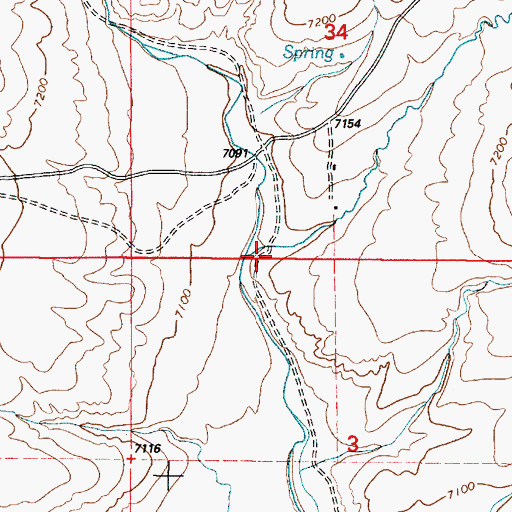Topographic Map of Cottonwood Creek, WY