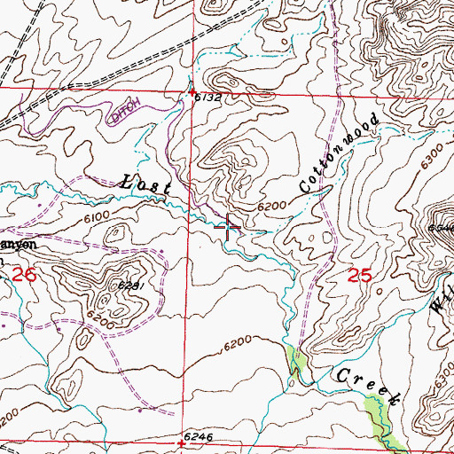 Topographic Map of Cottonwood Creek, WY