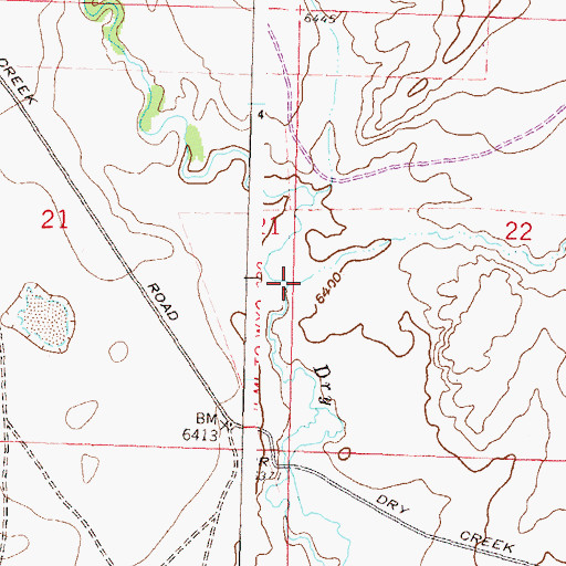 Topographic Map of Cottonwood Creek, WY