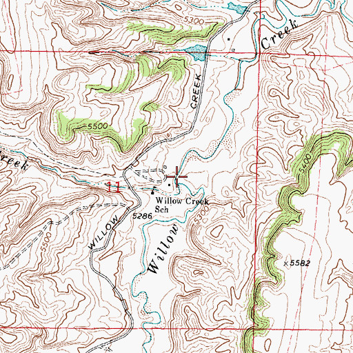 Topographic Map of Cottonwood Creek, WY