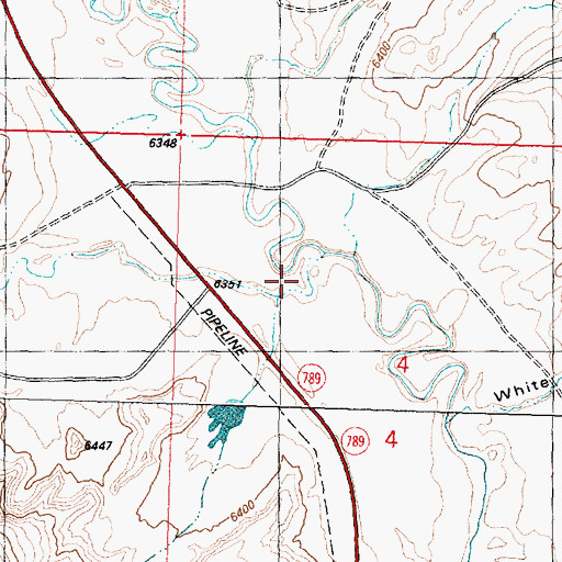 Topographic Map of Cottonwood Creek, WY