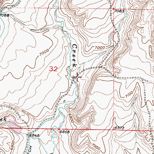 Topographic Map of Cottonwood Creek, WY