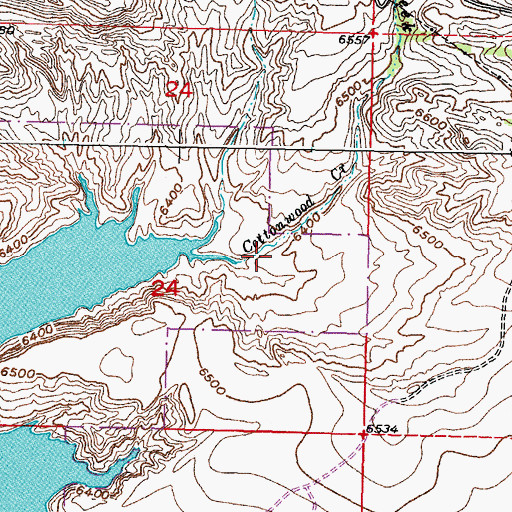 Topographic Map of Cottonwood Creek, WY