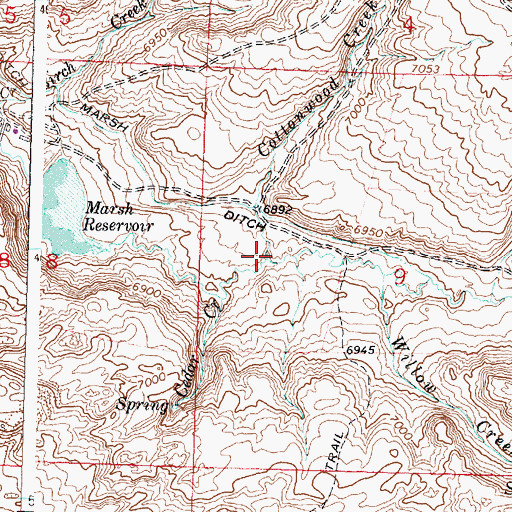 Topographic Map of Cottonwood Creek, WY