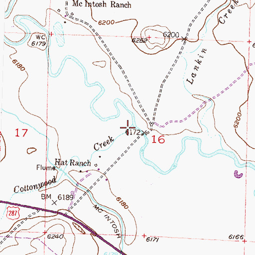Topographic Map of Cottonwood Creek, WY