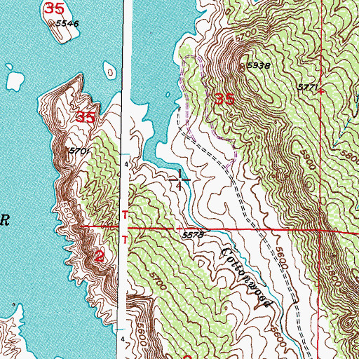 Topographic Map of Cottonwood Creek, WY