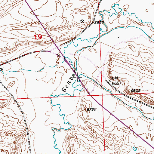 Topographic Map of Cottonwood Creek, WY