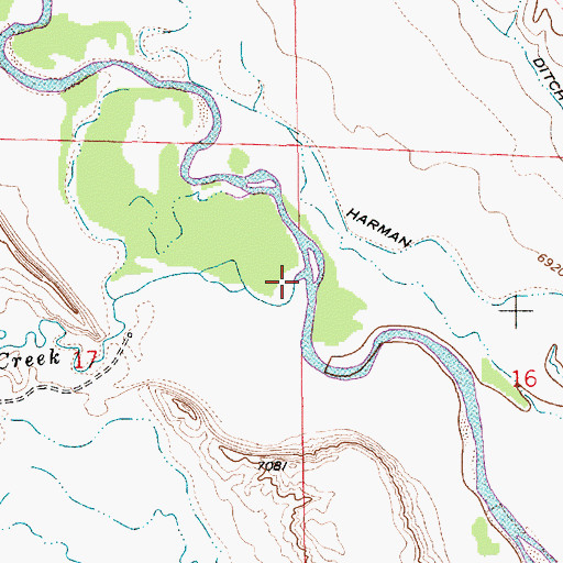 Topographic Map of Cottonwood Creek, WY
