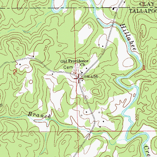 Topographic Map of Old Providence, AL