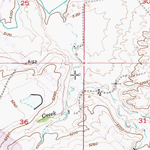 Topographic Map of Cottonwood Creek, WY