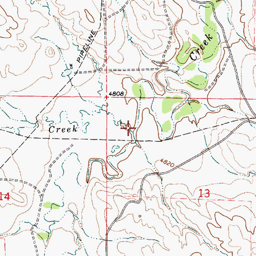 Topographic Map of Cottonwood Creek, WY