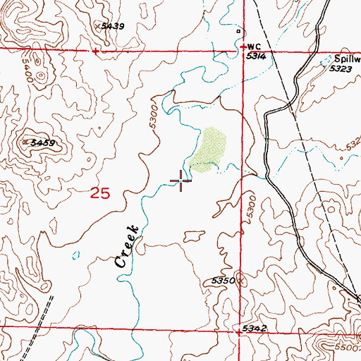 Topographic Map of Cottonwood Creek, WY
