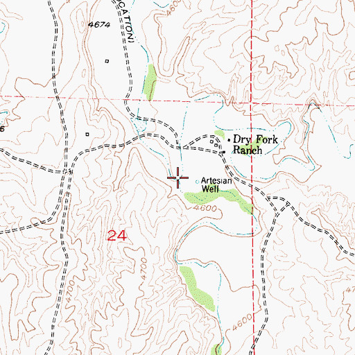 Topographic Map of Cottonwood Creek, WY