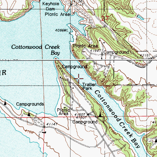Topographic Map of Cottonwood Creek, WY