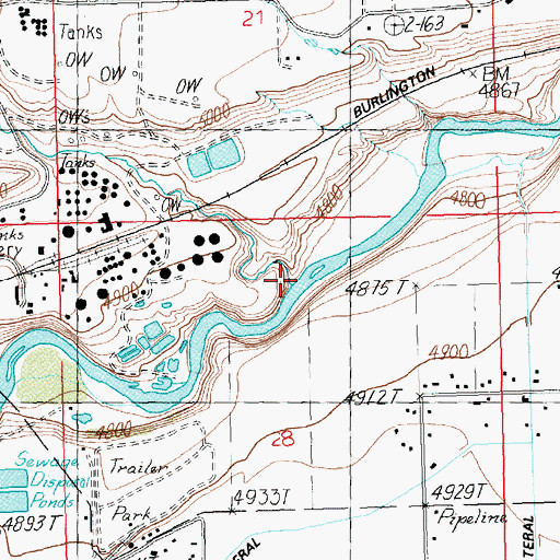 Topographic Map of Cottonwood Creek, WY