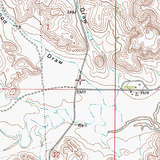 Topographic Map of Cottonwood Draw, WY