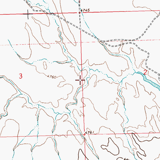 Topographic Map of Cottonwood Draw, WY