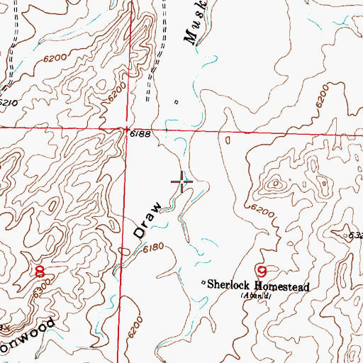 Topographic Map of Cottonwood Draw, WY