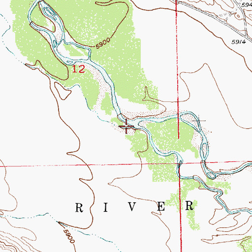 Topographic Map of Cottonwood Draw, WY