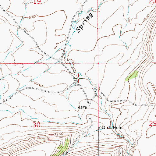Topographic Map of Cottonwood Hollow, WY