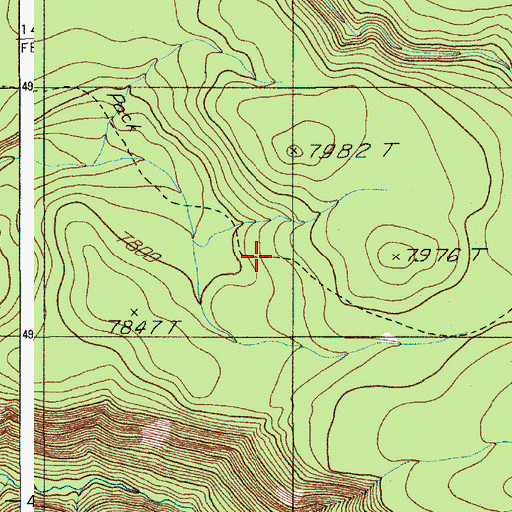 Topographic Map of Cougar Creek Trail, WY