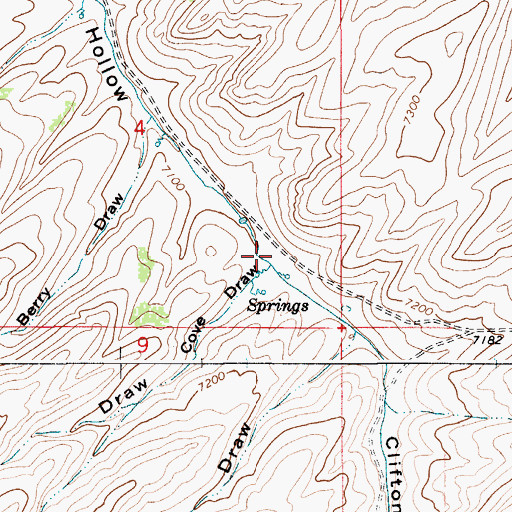 Topographic Map of Cove Draw, WY