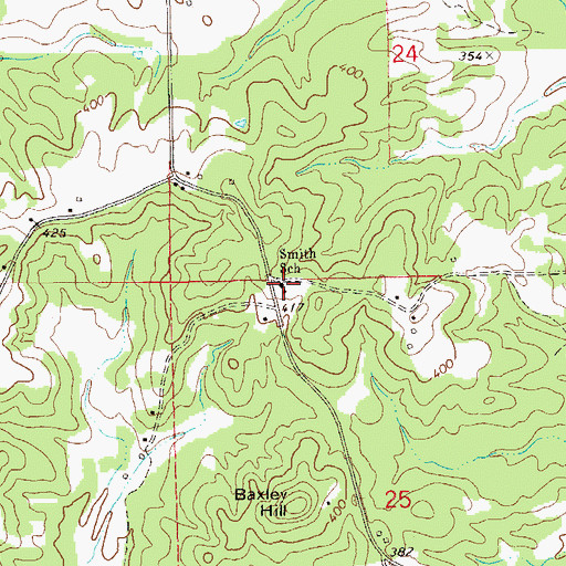 Topographic Map of Smith School, AL