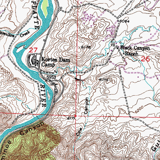 Topographic Map of Cow Canyon, WY