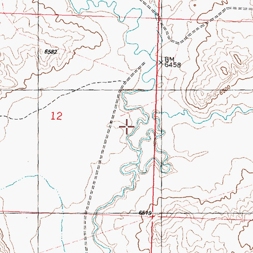 Topographic Map of Cow Creek, WY