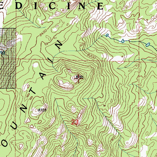 Topographic Map of Cow Creek Mountain, WY