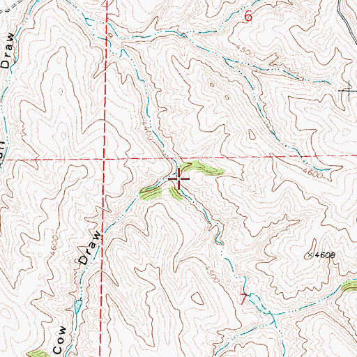 Topographic Map of Cow Draw, WY