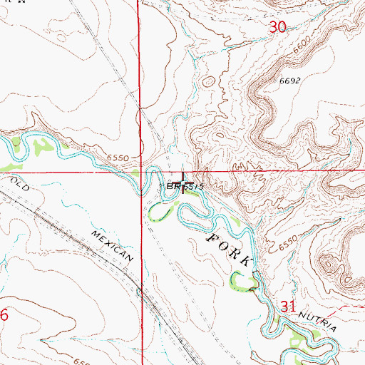 Topographic Map of Cow Hollow Creek, WY