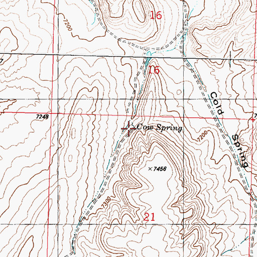 Topographic Map of Cow Spring, WY
