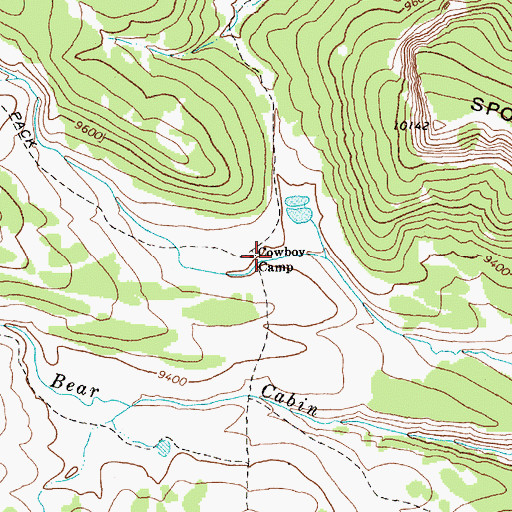 Topographic Map of Cowboy Camp, WY