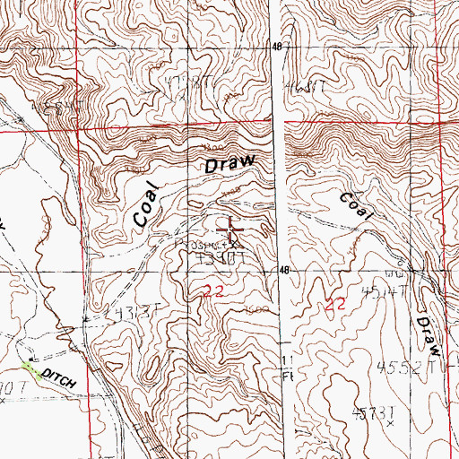 Topographic Map of Cowboy Mine, WY