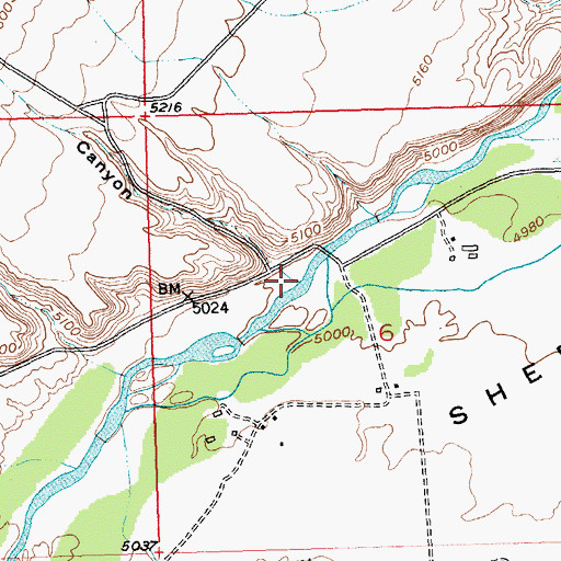 Topographic Map of Coyote Canyon, WY