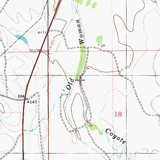 Topographic Map of Coyote Creek, WY
