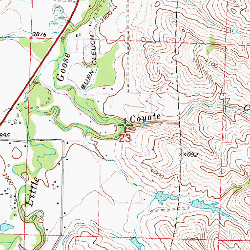 Topographic Map of Coyote Creek, WY